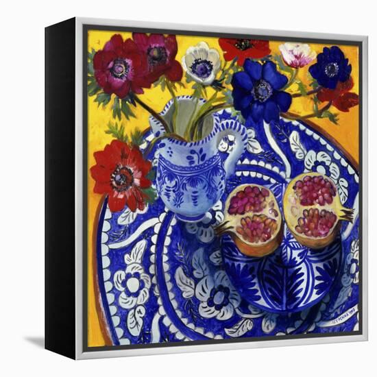 Anemones and Pomegranate (Anemones et Grenade)-Isy Ochoa-Framed Premier Image Canvas