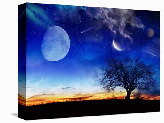 From Earth Looking Out Into The A Surreal Night Starry Sky-Vicki France-Stretched Canvas