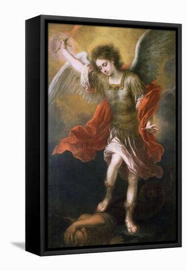 Saint Michael Banishes the Devil to the Abyss, 1665/68-Bartolome Esteban Murillo-Framed Premier Image Canvas