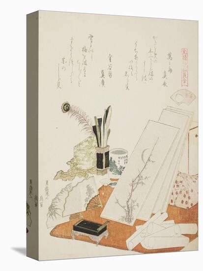 The Studio, Illustration for the White Shell (Shiragai), 1821-Katsushika Hokusai-Premier Image Canvas