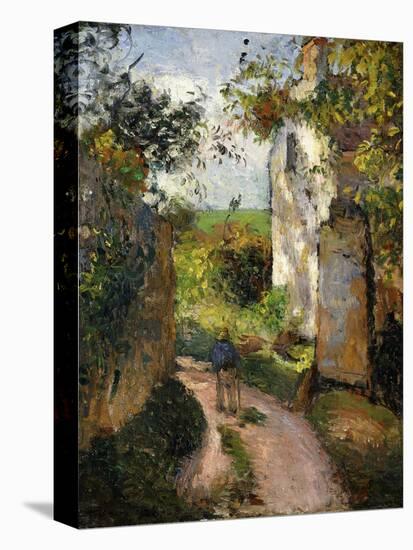 Peasant on an alley by a House, Pontoise-Camille Pissarro-Premier Image Canvas