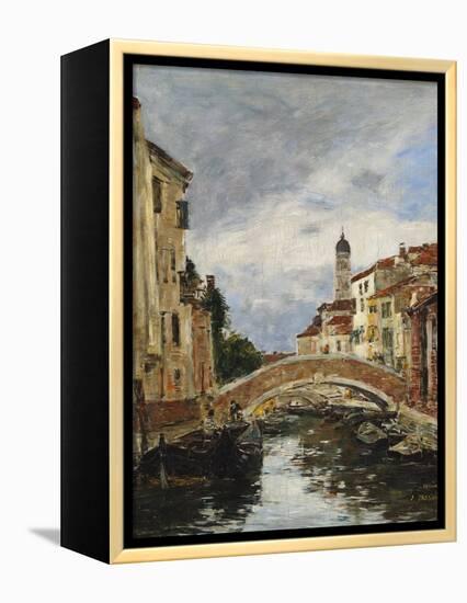 A Small Venetian Canal; Petit Canal a Venise-Eugène Boudin-Framed Premier Image Canvas