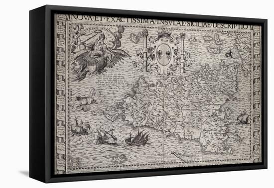 Map Of Sicily-Paul de la Houe-Framed Premier Image Canvas