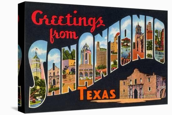 Greetings from San Antonio, Texas-null-Stretched Canvas