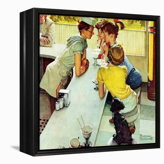 "Soda Jerk", August 22,1953-Norman Rockwell-Framed Premier Image Canvas