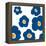 Blue Pop Flowers-Jan Weiss-Framed Stretched Canvas