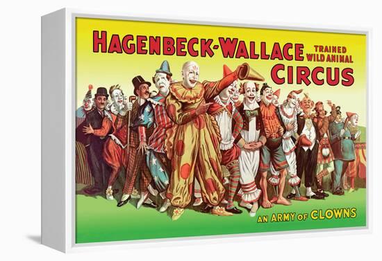 Hagenbeck-Wallace Circus, An Army of Clowns-null-Framed Stretched Canvas