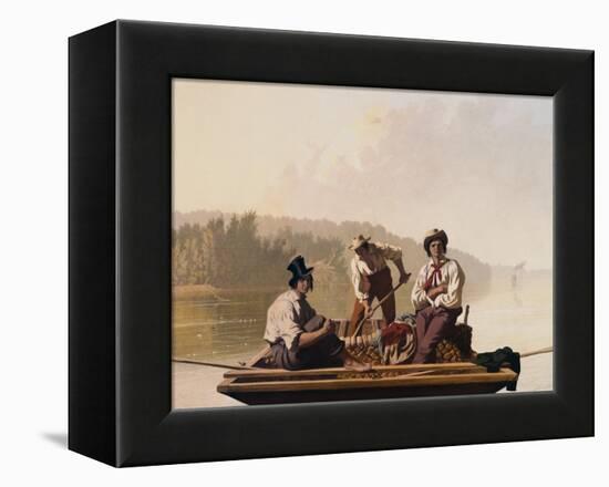 Boatmen on the Missouri-George Caleb Bingham-Framed Premier Image Canvas