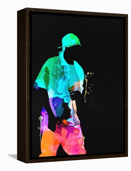 50 Cent Watercolor-Lana Feldman-Framed Stretched Canvas