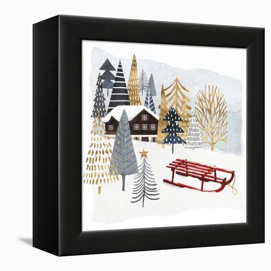 Christmas Chalet II-Victoria Borges-Framed Stretched Canvas