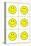 Six Yellow Happy Faces-null-Stretched Canvas