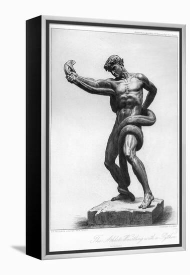 The Athlete Wrestling with a Python, C1880-1882-A Gilbert-Framed Premier Image Canvas