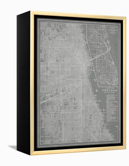 City Map of Chicago-Vision Studio-Framed Stretched Canvas