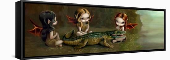 Befriending an Alligator-Jasmine Becket-Griffith-Framed Stretched Canvas