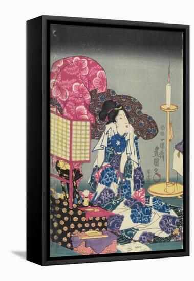 Woman at Her Toilet-Utagawa Kunisada-Framed Premier Image Canvas