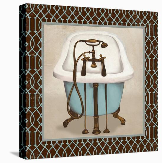 Chic Lattice Bath I-Elizabeth Medley-Stretched Canvas