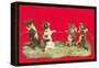 Kittens Playing Tug of War-null-Framed Stretched Canvas