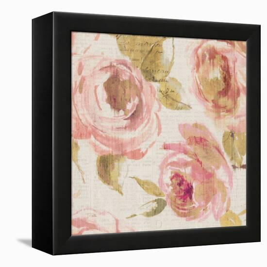 Touch of Rose II-Pela-Framed Stretched Canvas