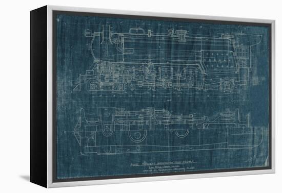 Train Blueprint I-Vision Studio-Framed Stretched Canvas