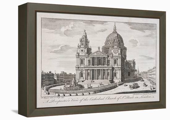 St Paul's Cathedral Exterior, London, 1747-John Maurer-Framed Premier Image Canvas