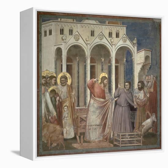 The Cleansing of the Temple, c.1305-Giotto di Bondone-Framed Premier Image Canvas