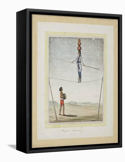 Acrobat on a Tightrope, Drummer Below, C.1820-null-Framed Premier Image Canvas