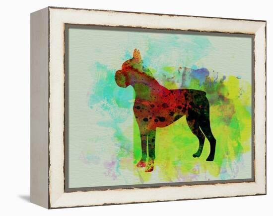 Boxer Watercolor-NaxArt-Framed Stretched Canvas