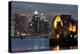 Canary Wharf, Docklands, and Thames Barrier at dusk, London-Charles Bowman-Premier Image Canvas
