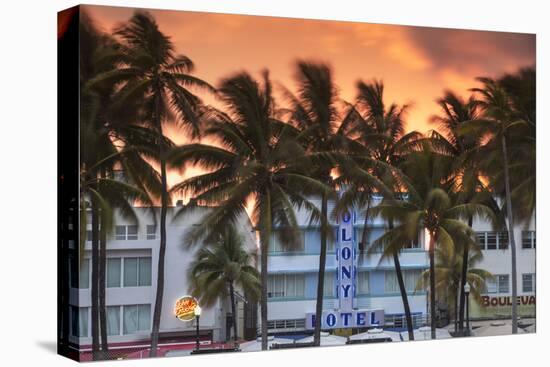 U.S.A, Miami, Miami Beach, South Beach, Art Deco Hotels on Ocean Drive-Jane Sweeney-Premier Image Canvas