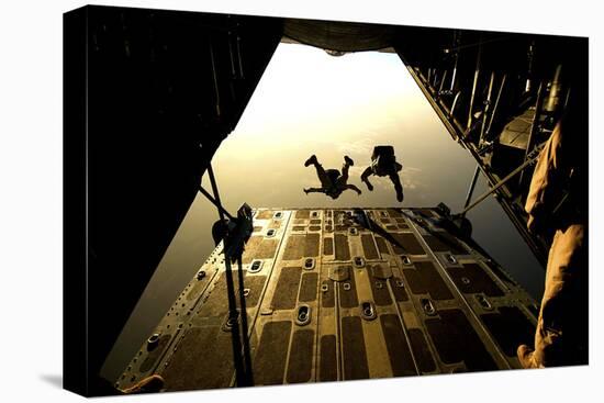 U.S. Air Force Pararescuemen Jump from an Hc-130 Aircraft Off the Coast of Djibouti-Stocktrek Images-Premier Image Canvas