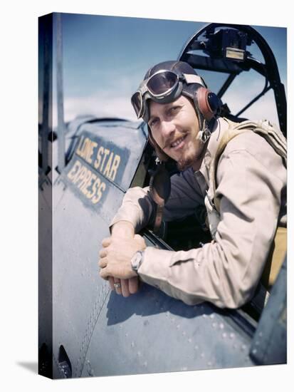 U.S. Bomber Pilot Portrait Stationed at Midway Atoll. 1942-Frank Scherschel-Premier Image Canvas