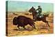 U.S. Cavalry Hunting Buffalo-Charles Shreyvogel-Stretched Canvas