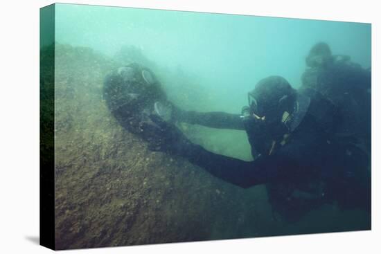 U.S. Navy Seal Combat Swimmers Place a Mk-1 Limpet Mine onto a Target-Stocktrek Images-Premier Image Canvas