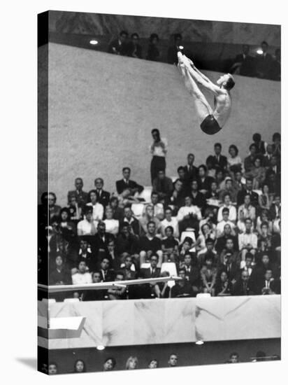 U.S. Platform Diver Frank Gorman Competing in Olympics-Art Rickerby-Premier Image Canvas