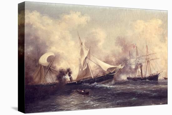 U.S.S. Kearsarge Sinking the Alabama, 19th June 1864-Xanthus Russell Smith-Premier Image Canvas