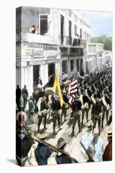 U.S. Troops Entering Ponce, Puerto Rico, During the Spanish-American War, c.1898-null-Premier Image Canvas