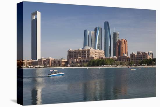 UAE, Abu Dhabi. Downtown waterfront skyscrapers.-Walter Bibikow-Premier Image Canvas