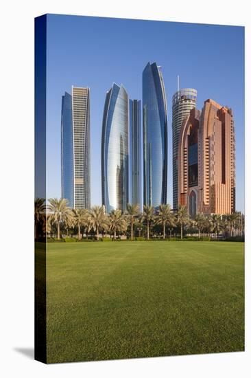 UAE, Abu Dhabi. Etihad Towers-Walter Bibikow-Premier Image Canvas