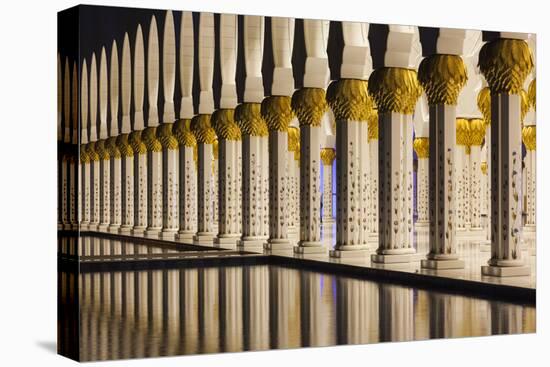 UAE, Abu Dhabi. Sheikh Zayed bin Sultan Mosque arches-Walter Bibikow-Premier Image Canvas