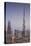 UAE, Downtown Dubai. Cityscape with Burj Khalifa at night.-Walter Bibikow-Premier Image Canvas