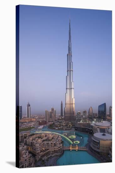 UAE, Downtown Dubai. Cityscape with Burj Khalifa.-Walter Bibikow-Premier Image Canvas