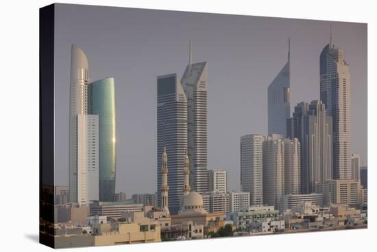 UAE, Dubai, Jumeirah. Skyscrapers seen from Jumeirah-Walter Bibikow-Premier Image Canvas
