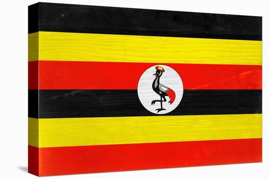 Uganda Flag Design with Wood Patterning - Flags of the World Series-Philippe Hugonnard-Stretched Canvas