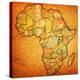 Uganda on Actual Map of Africa-michal812-Stretched Canvas