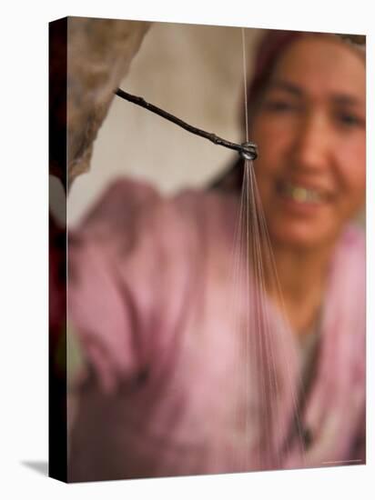 Uighur Woman Drawing Silk Thread From Cocoons, Silk Road, China-Keren Su-Premier Image Canvas