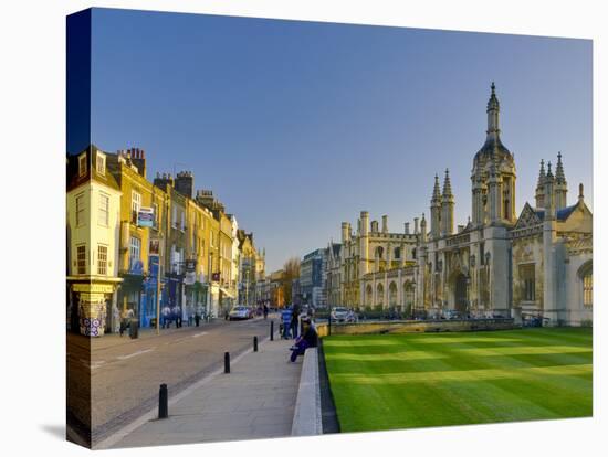 UK, England, Cambridge, King's Parade and King's College on Right-Alan Copson-Premier Image Canvas