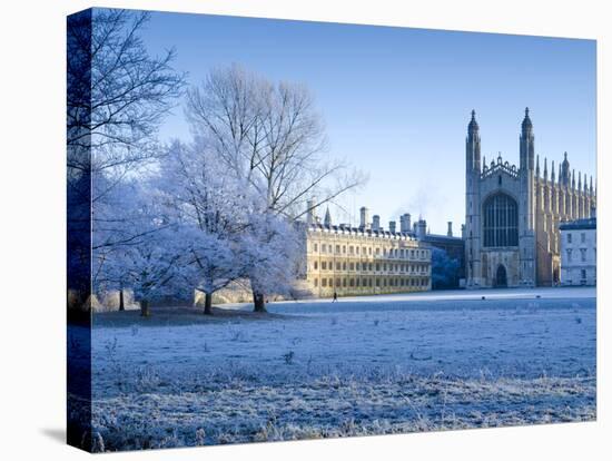 UK, England, Cambridgeshire, Cambridge, the Backs, King's College Chapel in Winter-Alan Copson-Premier Image Canvas