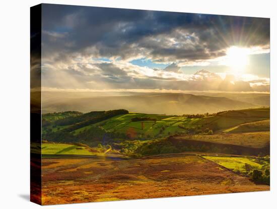 UK, England, Derbyshire, Peak District National Park, Hope Valley from Stanage Edge-Alan Copson-Premier Image Canvas