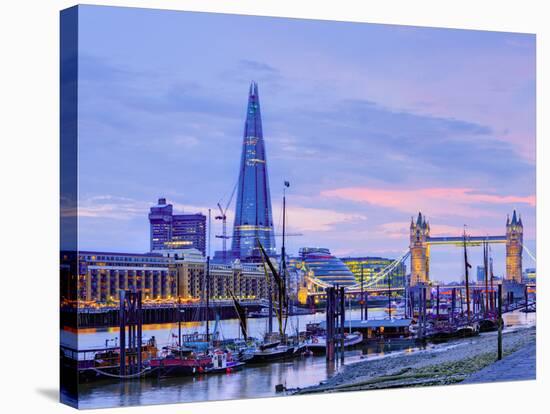 UK, England, London, River Thames, the Shard and Tower Bridge-Alan Copson-Premier Image Canvas