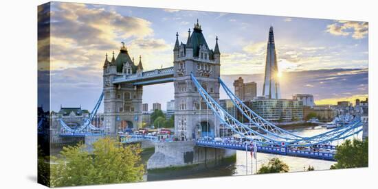 UK, England, London, River Thames, Tower Bridge and the Shard, by Architect Renzo Piano-Alan Copson-Premier Image Canvas